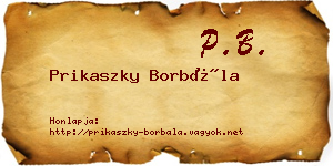 Prikaszky Borbála névjegykártya